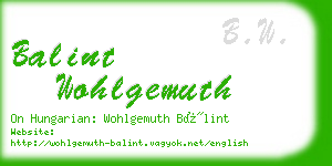 balint wohlgemuth business card